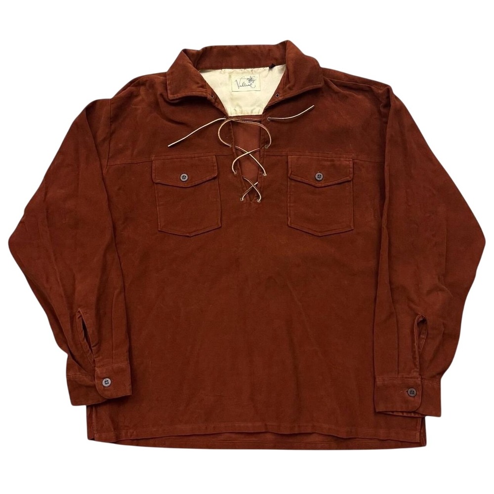 True Vintage Valiant Lace Up Suede Shirt Sz 17-17.5